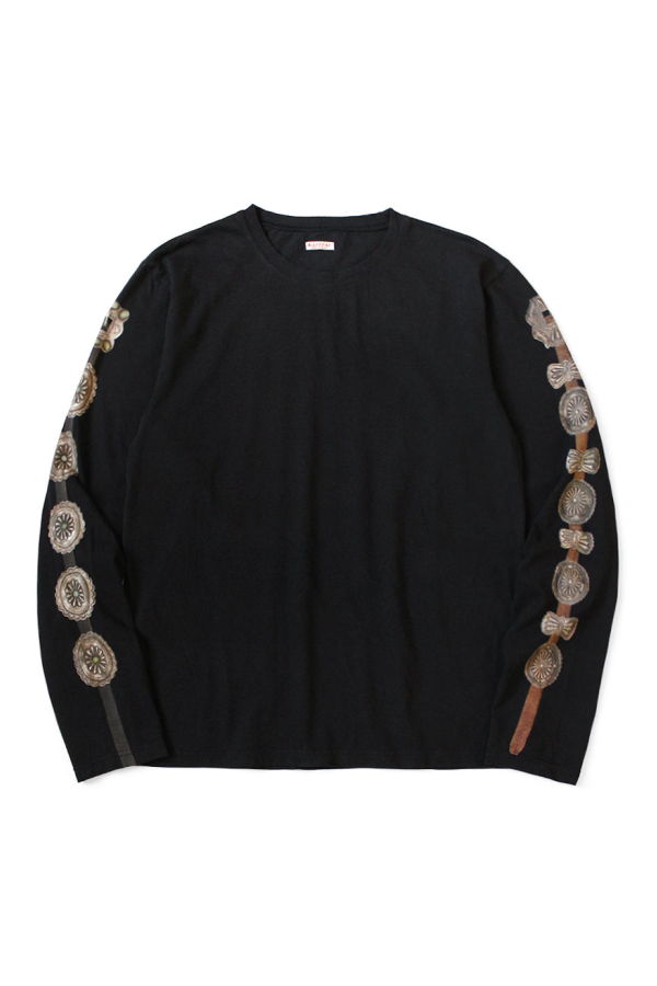 Kapital 20/- Jersey Long Sleeve T Concho Belt Sleeve - Black