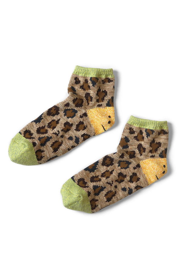 Kapital 84 Yarns Rainbowy Happy Heel Leopard Ankle Socks