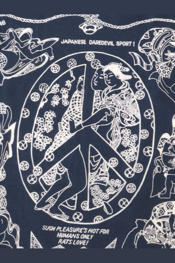 Kapital Fastcolor Selvedge Bandana - Black/Yobai