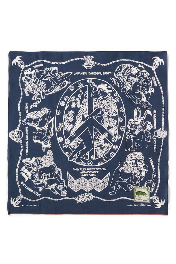 Kapital Fastcolor Selvedge Bandana - Navy/Yobai