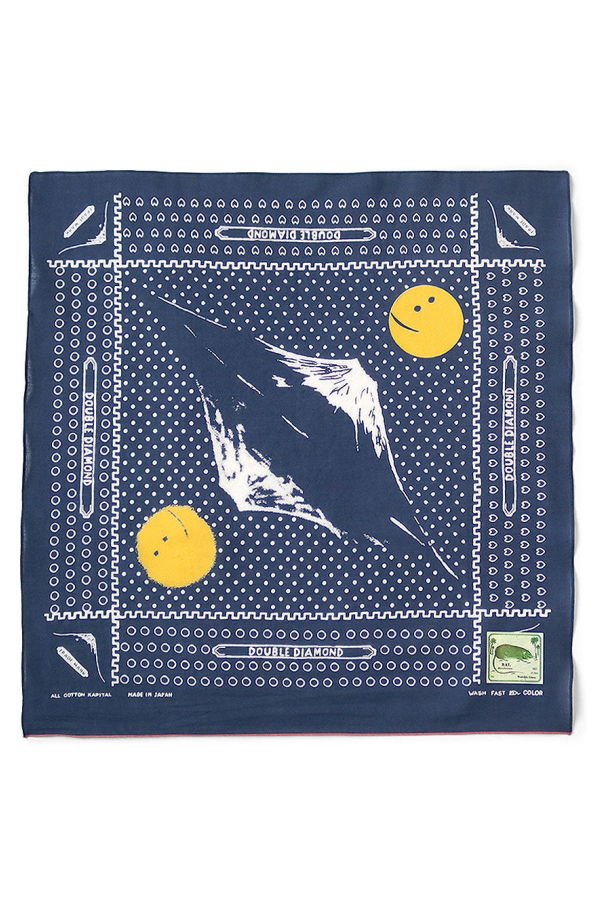 Kapital Fastcolor Selvedge Bandanna (Mirrored Fuji Profile Rainbowy)