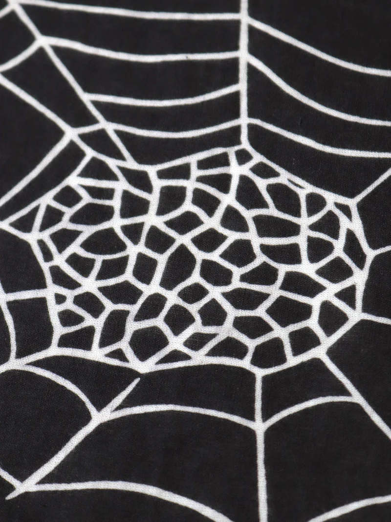 Kapital Fastcolor Selvedge Bandanna - Black/Spider Peckish Rainbowy