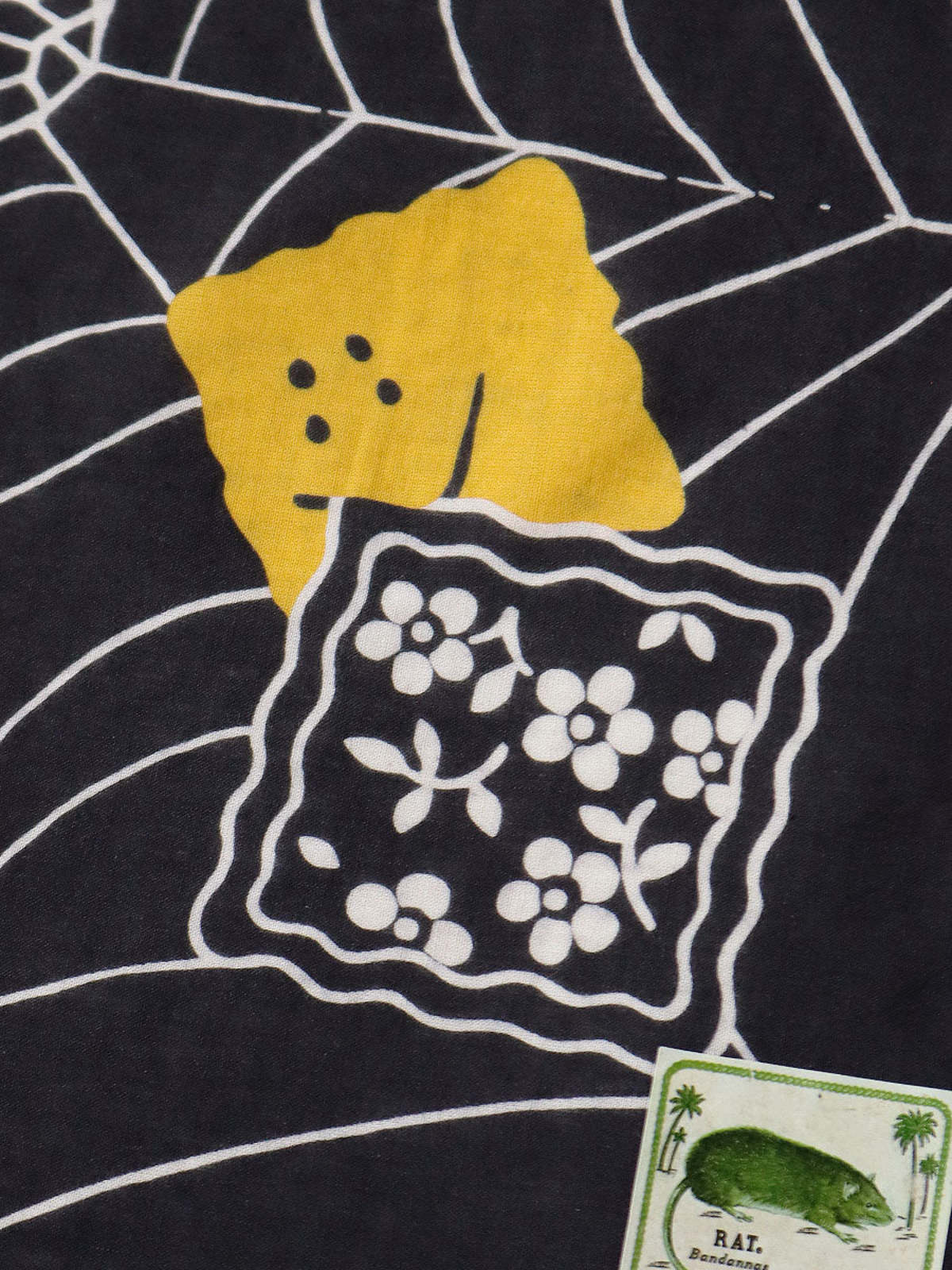 Kapital Fastcolor Selvedge Bandanna - Black/Spider Peckish Rainbowy - Image 4 of 7