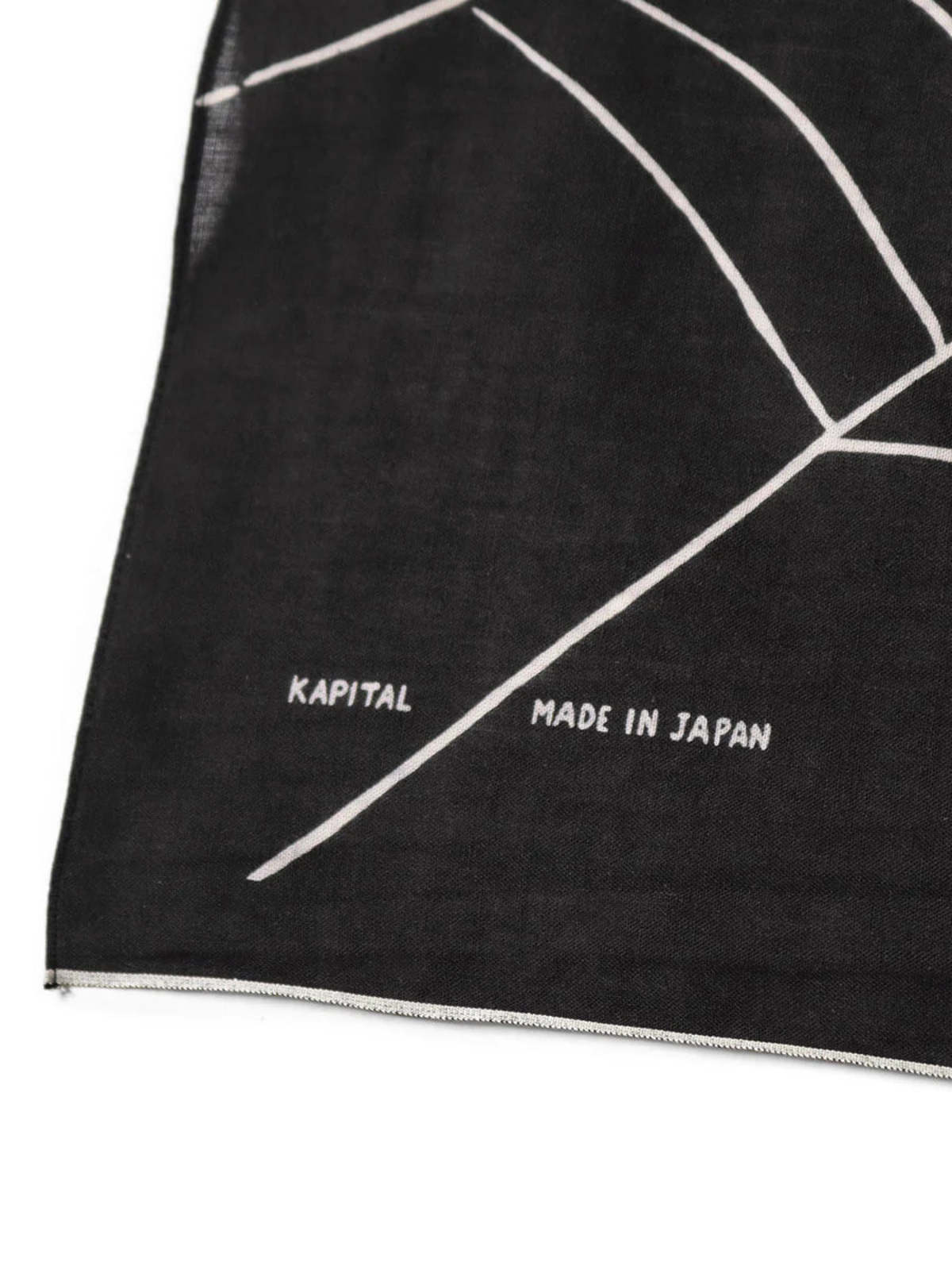 Kapital Fastcolor Selvedge Bandanna - Black/Spider Peckish Rainbowy - Image 5 of 7