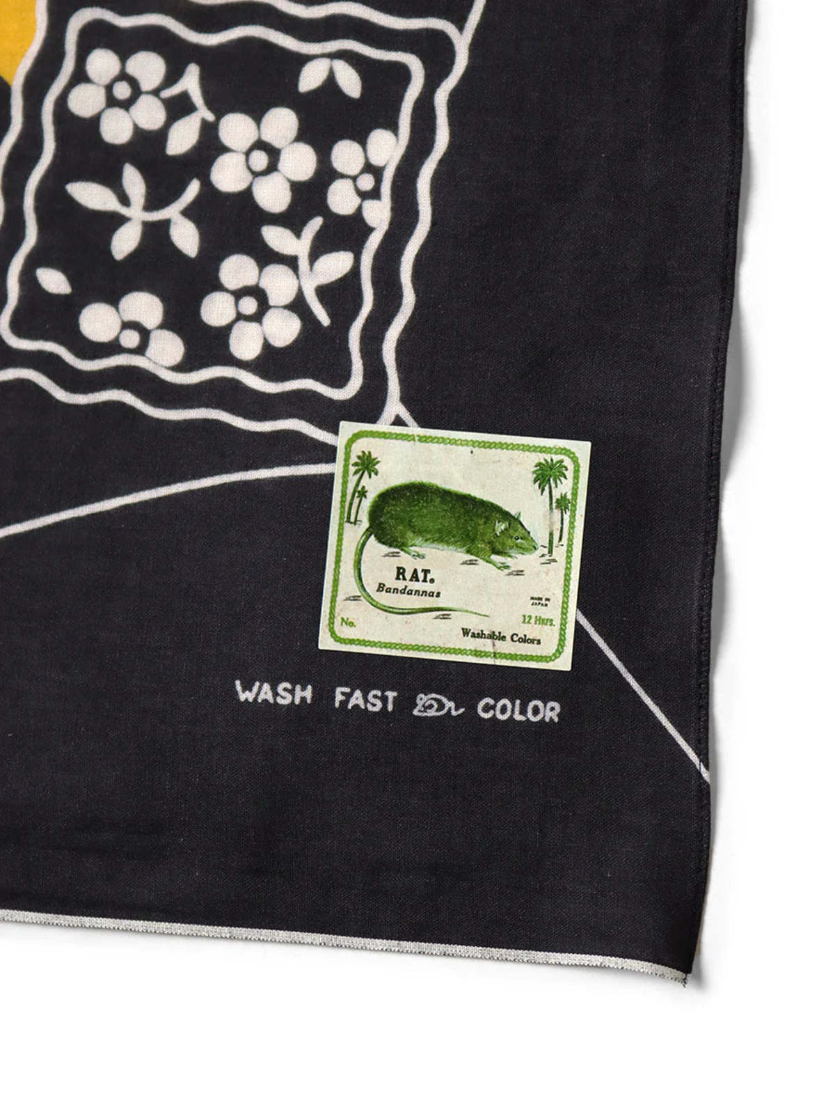 Kapital Fastcolor Selvedge Bandanna - Black/Spider Peckish Rainbowy - Image 6 of 7