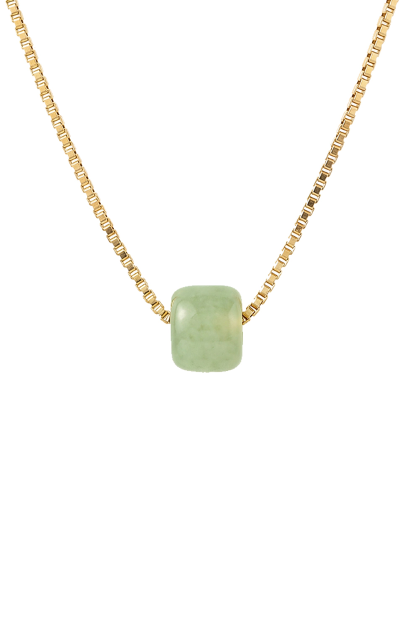 Seree Beetle Bead Jade Necklace - Light Green