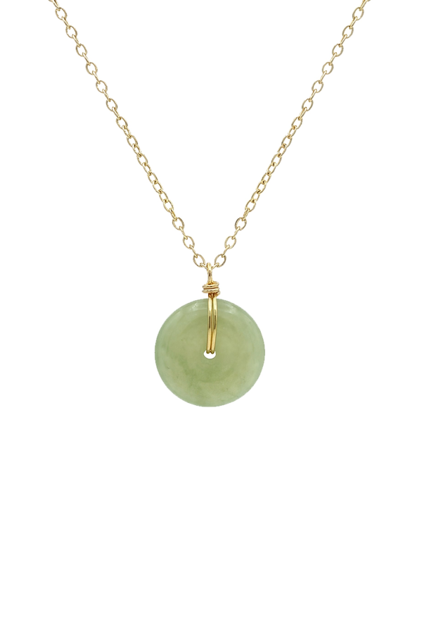 Seree Coin Jade Hollow Necklace - Green