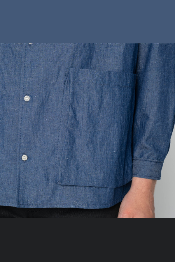 Naked & Famous Wise Guy Linen Blend Denim Shirt