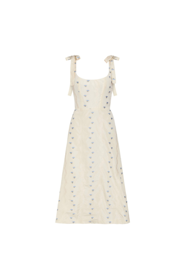 MARKARIAN Rosalina Midi Dress - Ivory Floral Stripe