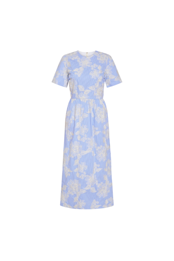 MARKARIAN Sweetbriar Midi Dress - Ivory / Blue Floral