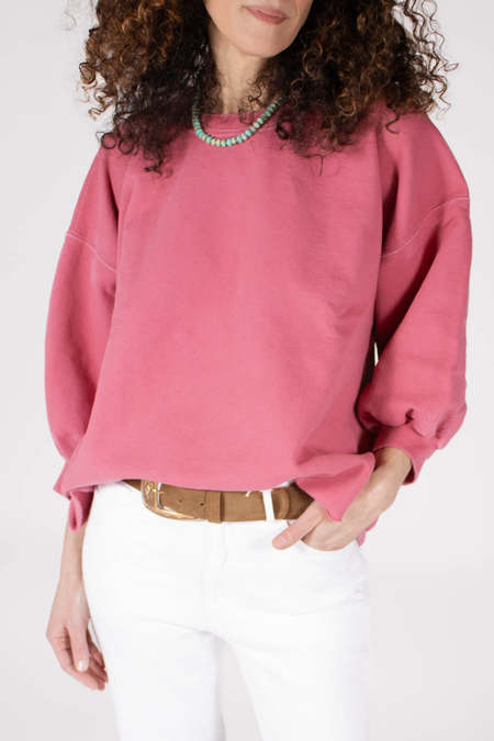 Simone Wild Velvet Raglan Sweater - Firered/Taupe | Garmentory