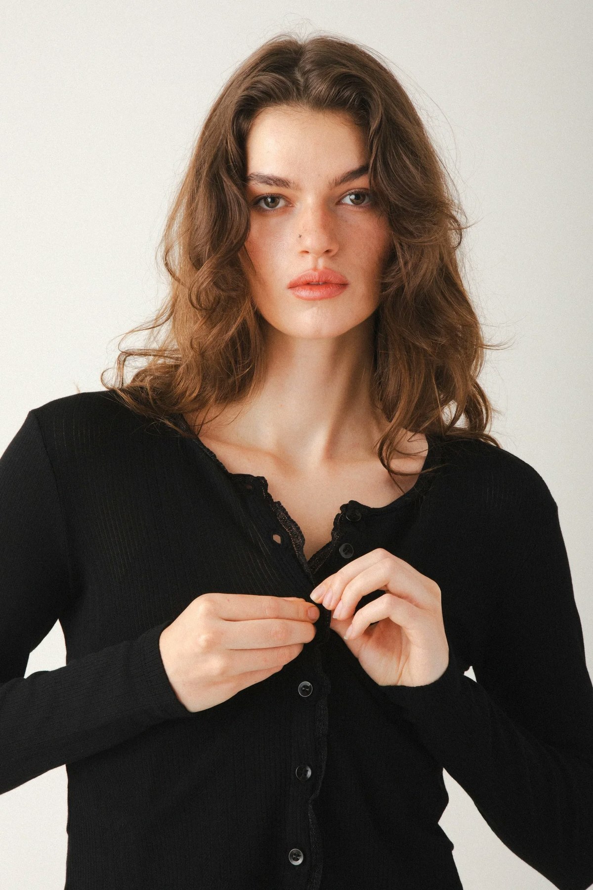 Prairie Underground Pretty In Pointelle Cardigan - Black - Image 2 of 5