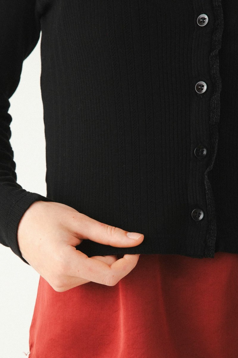 Prairie Underground Pretty In Pointelle Cardigan - Black