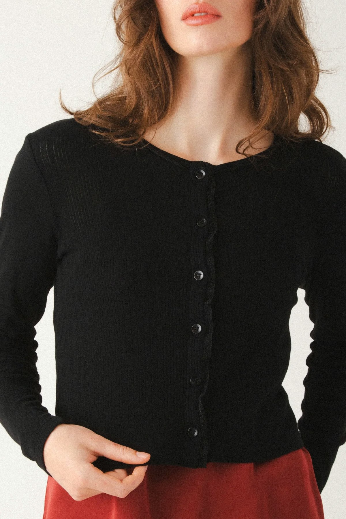 Prairie Underground Pretty In Pointelle Cardigan - Black - Image 4 of 5