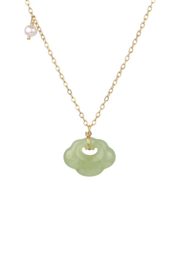 Seree Cloud Jade Pendant Necklace - Green
