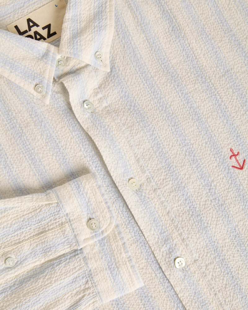 La Paz Teles Shirt - Pale Blue Stripe