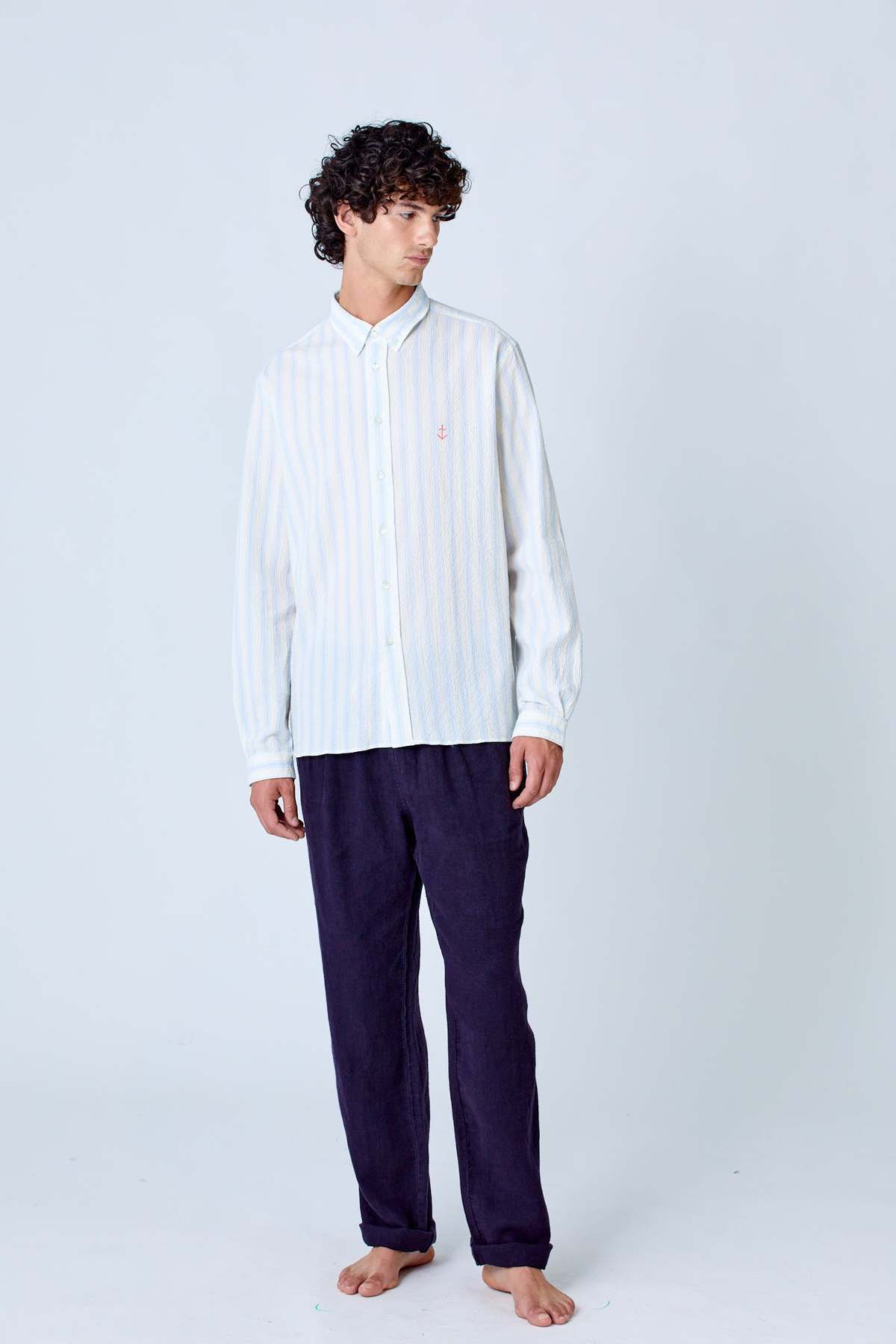 La Paz Teles Shirt - Pale Blue Stripe - Image 4 of 5
