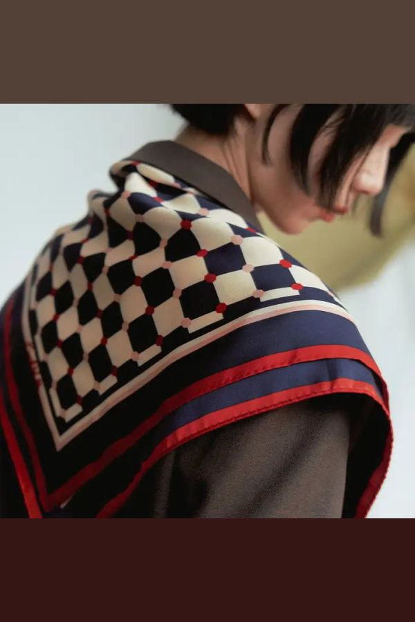 Lost Pattern Checkerboard Silk Scarf