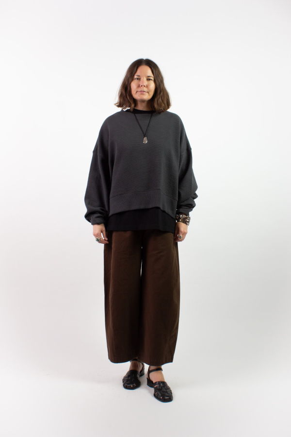 NA NIN Margot Rippled Cotton Sweatshirt