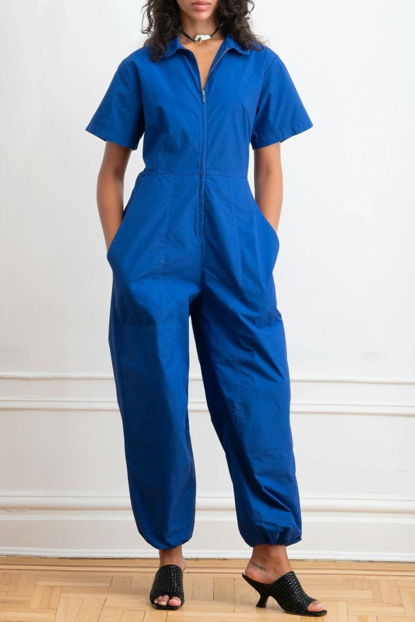 Loup Clara Short Sleeve Parachute Leg Jumpsuit - Blueberry