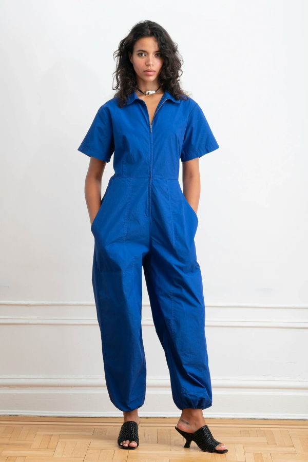 Loup Clara Short Sleeve Parachute Leg Jumpsuit - Blueberry