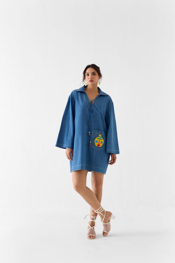 IKKIVI Indigo Short Dress