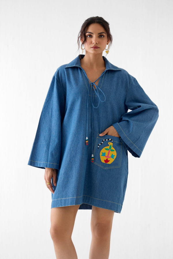 IKKIVI Indigo Short Dress