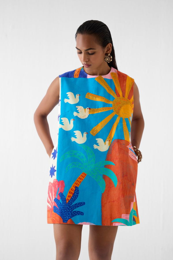 IKKIVI Kota Short Dress - Blue