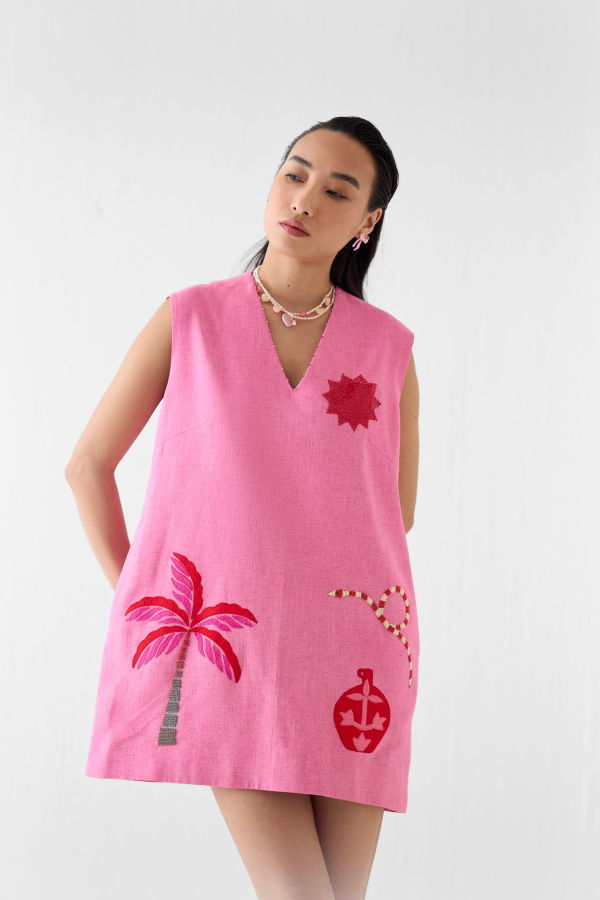 IKKIVI Pink City Short Dress