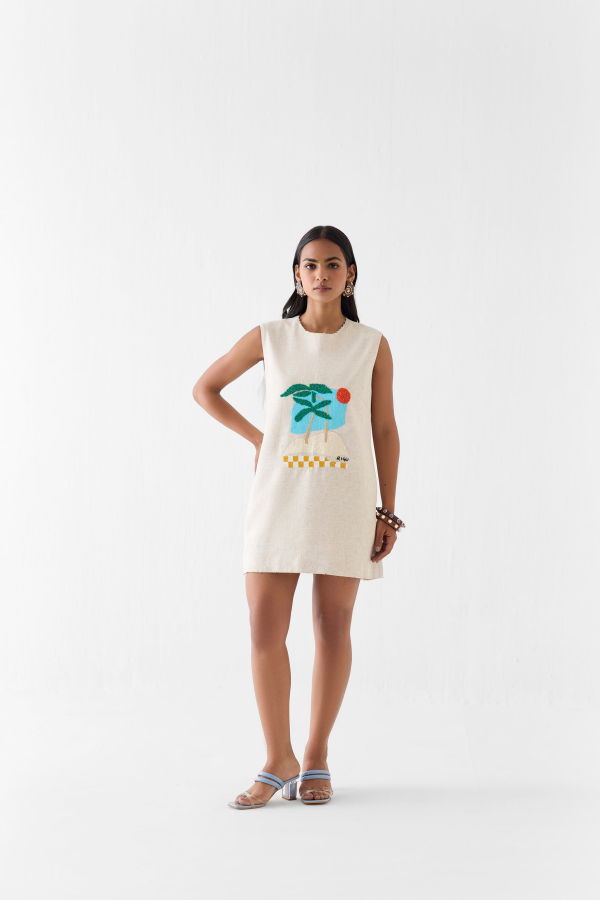 IKKIVI Sahara Day Short Dress - Off-White