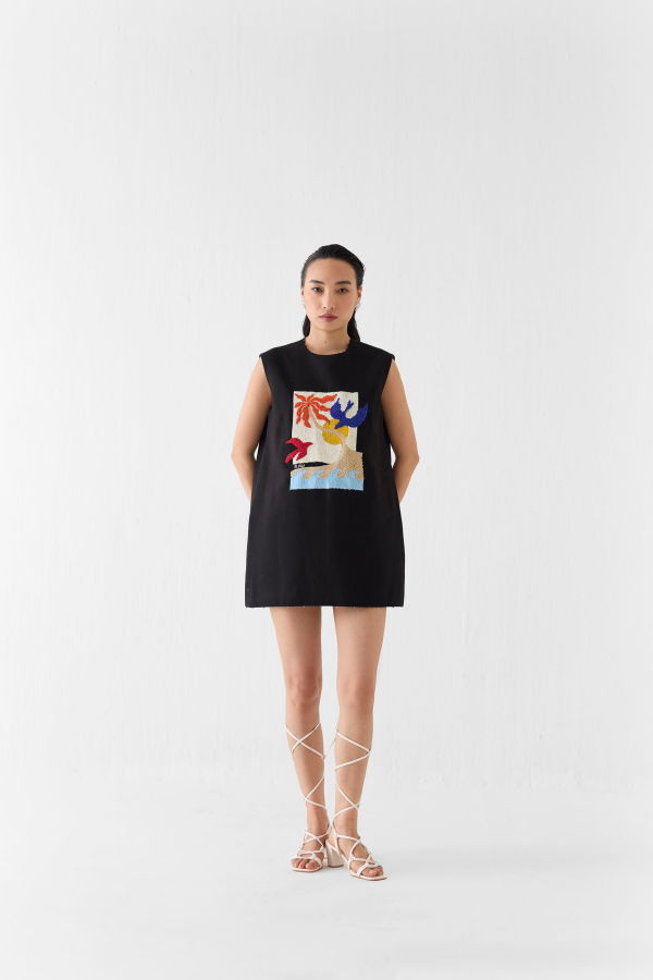 IKKIVI Sahara Night Short Dress - Black