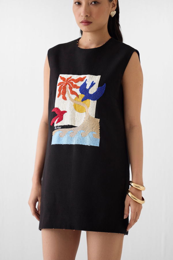 IKKIVI Sahara Night Short Dress - Black