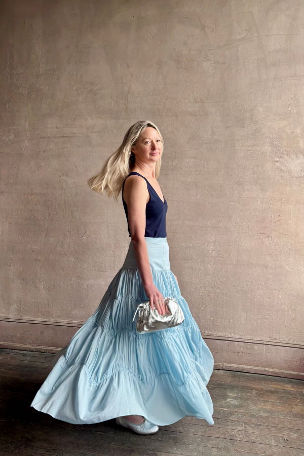 Ulla Johnson Davina Drop Waist Maxi Skirt - Adriatic Blue