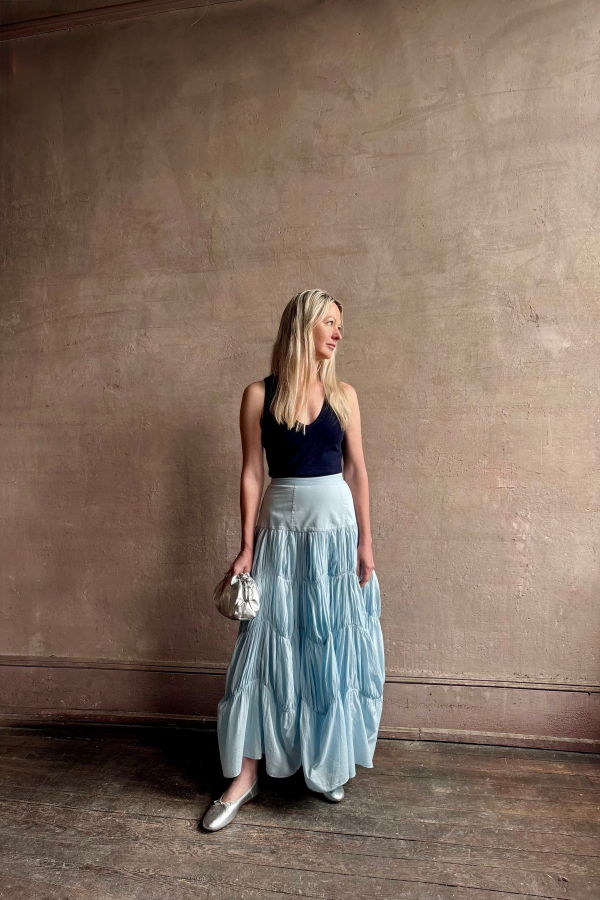 Ulla Johnson Davina Drop Waist Maxi Skirt - Adriatic Blue
