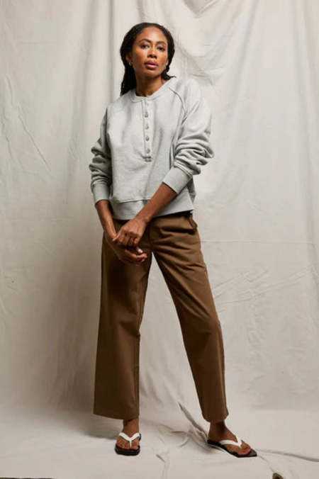 Simone Wild Velvet Raglan Sweater - Firered/Taupe | Garmentory