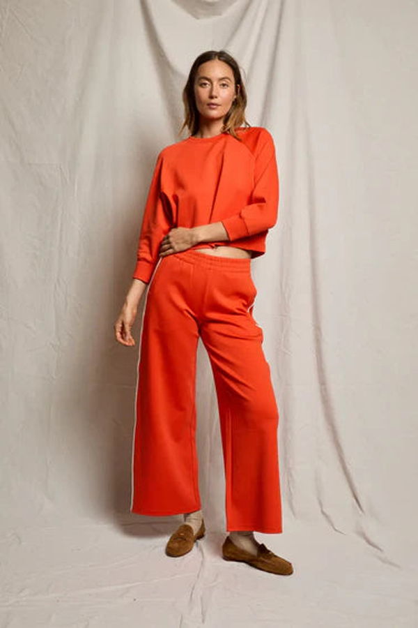 PERFECTWHITETEE Mikos Travel Wide Leg Stripe Pant