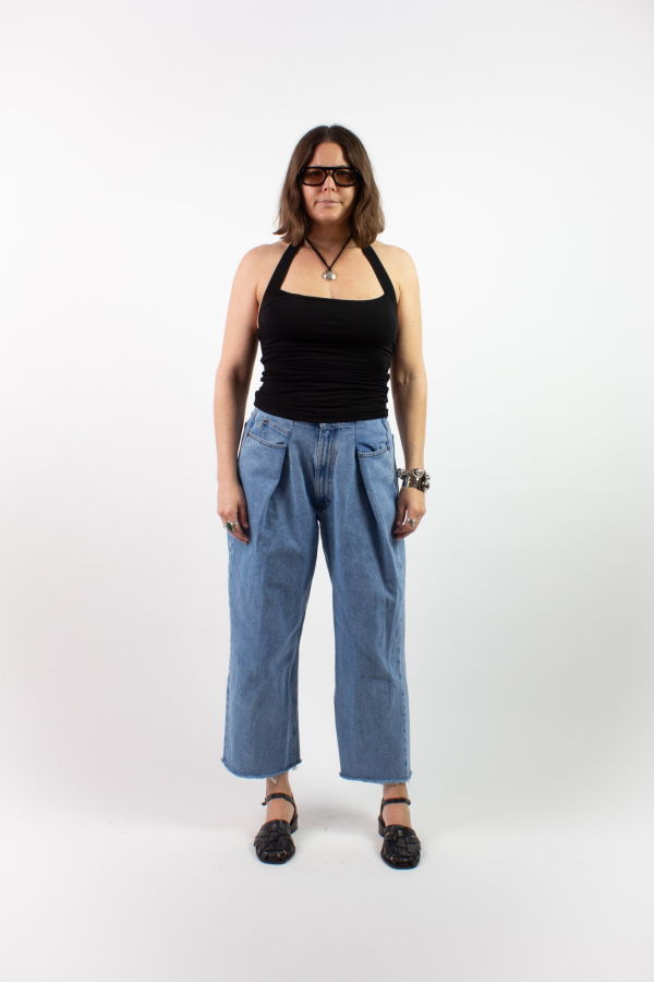 Geel Isabelle Halter Sleeveless Top