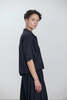 Black Crane Cropped Shirt - Thumbnail 2