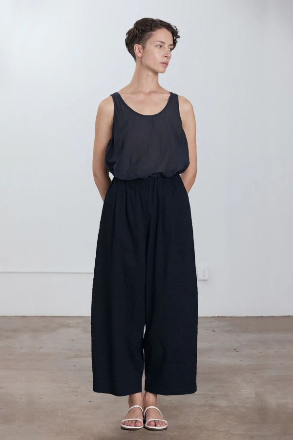 Black Crane Wide Pants