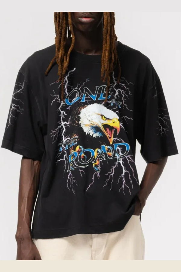 Eat Dust Eagle Tee Open End - Black