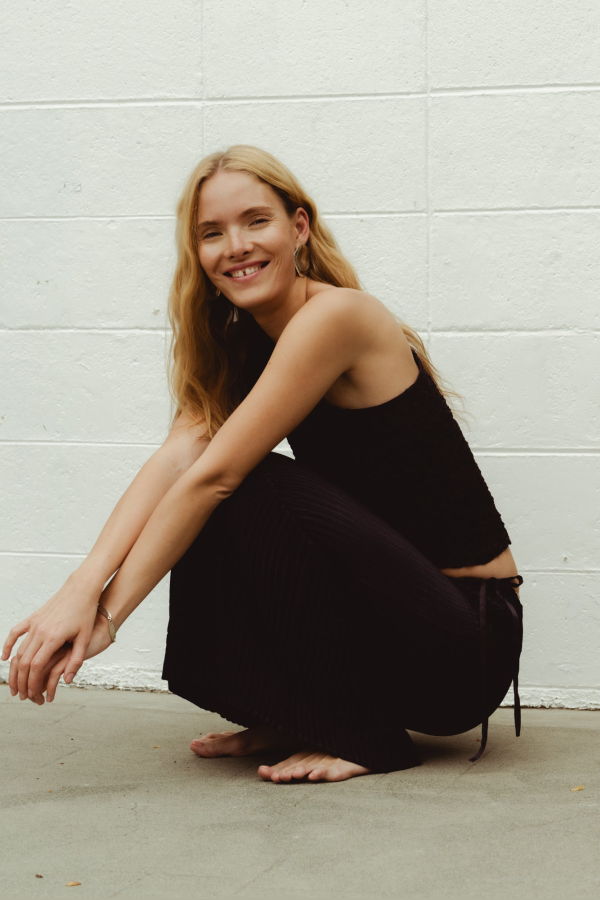 AZUR Crumpled Satin Silk One-Shoulder Top