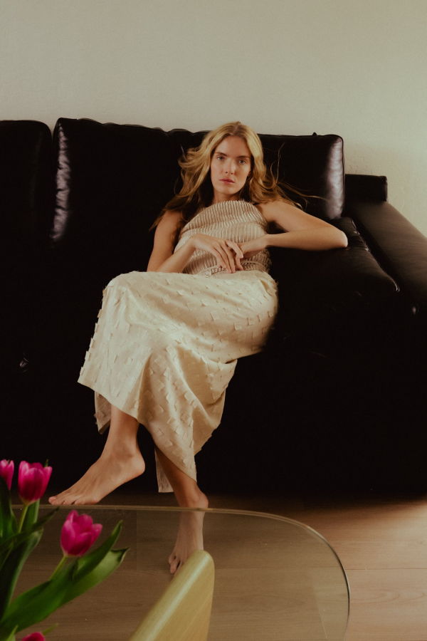 AZUR Muga Silk Offcuts Wrap Long Skirt