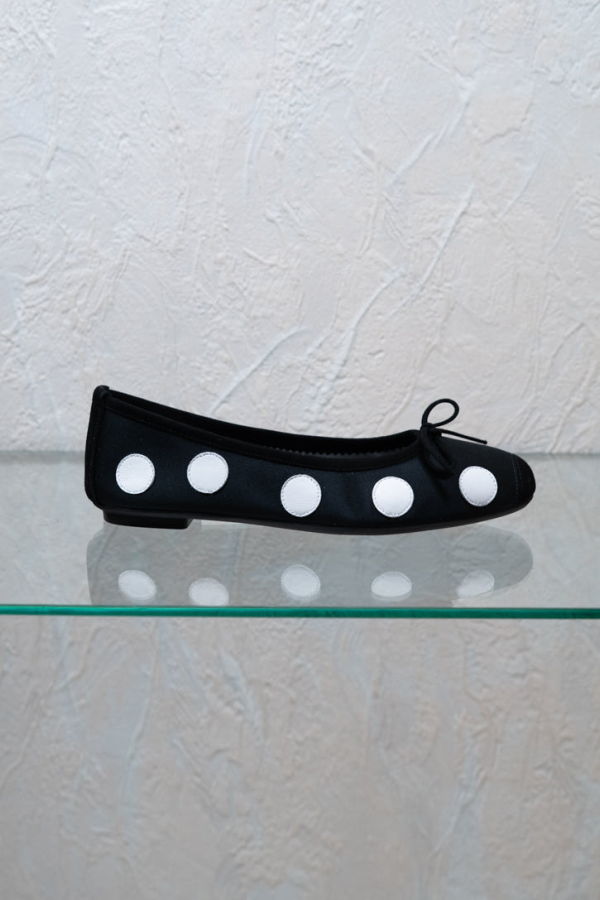 Hai x Reqins Harmony Ballerina Flats - Black/White Polka Dot