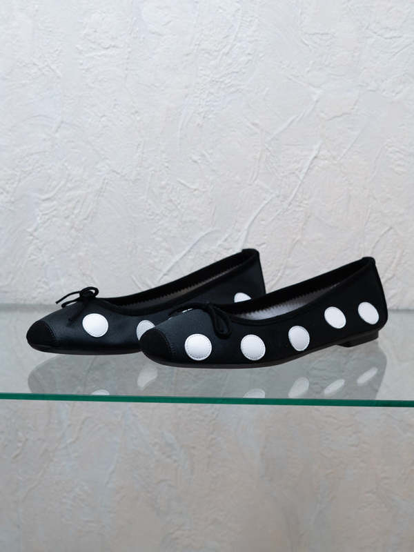 Hai x Reqins Harmony Ballerina Flats - Black/White Polka Dot