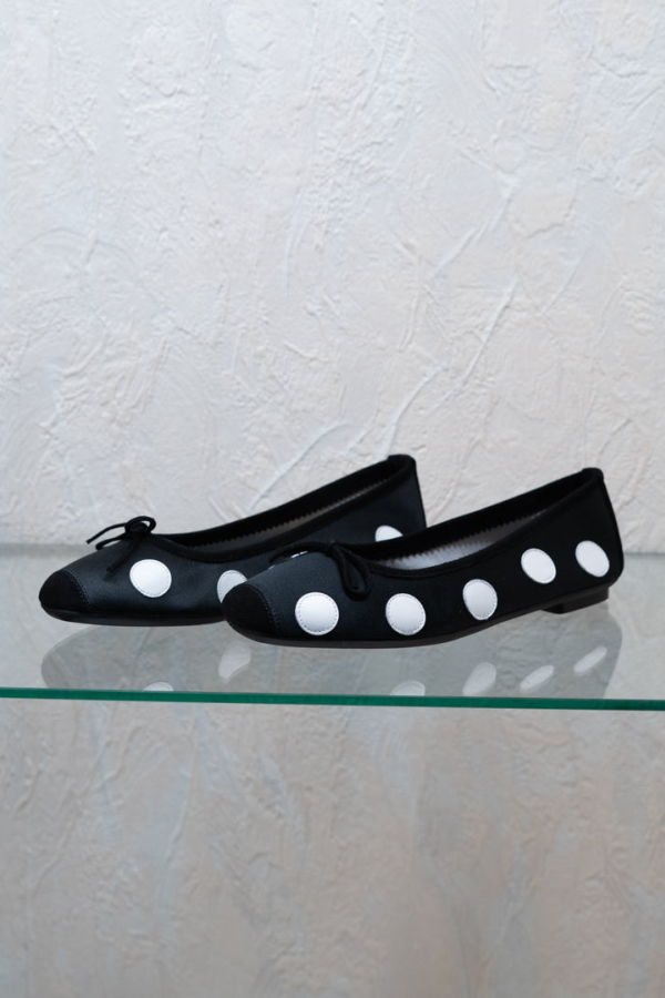 Hai x Reqins Harmony Ballerina Flats - Black/White Polka Dot