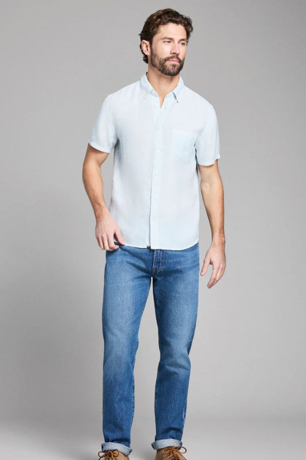 Billy Reid Short Sleeve Linen Tuscumbia Button Down