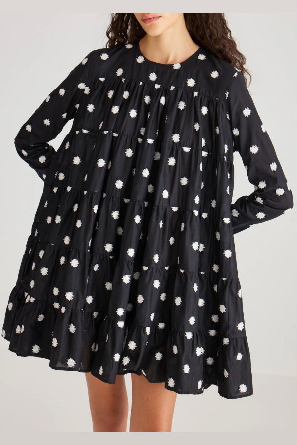 Merlette Soliman Dress Ikat Emb Dot