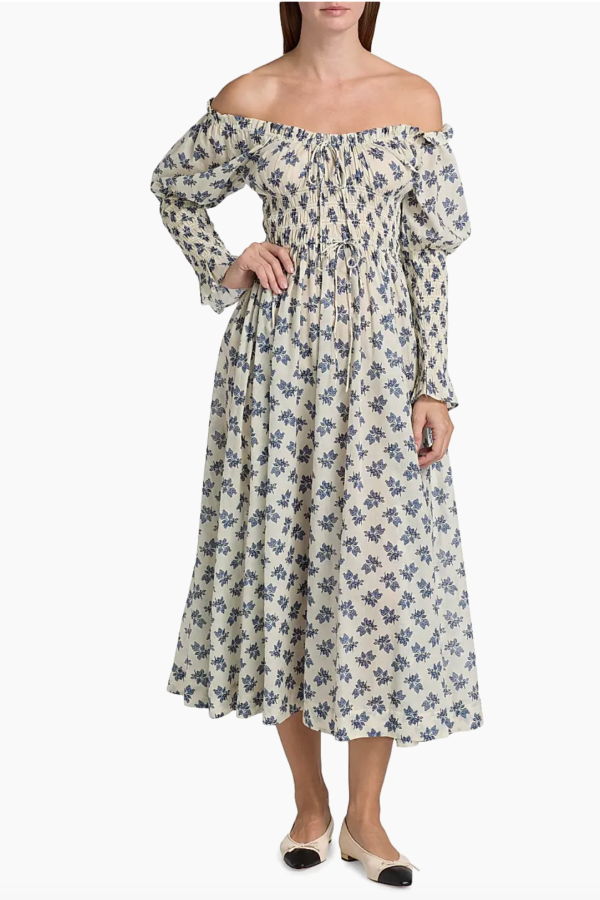 DÔEN Kaira Dress - Creme Pomegranate Bloom