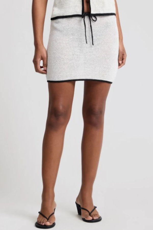 Onia Linen Knit Mini Skirt