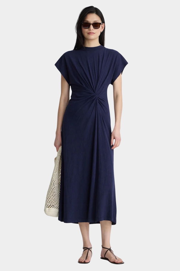 Apiece Apart Volta Twist Dress - Navy